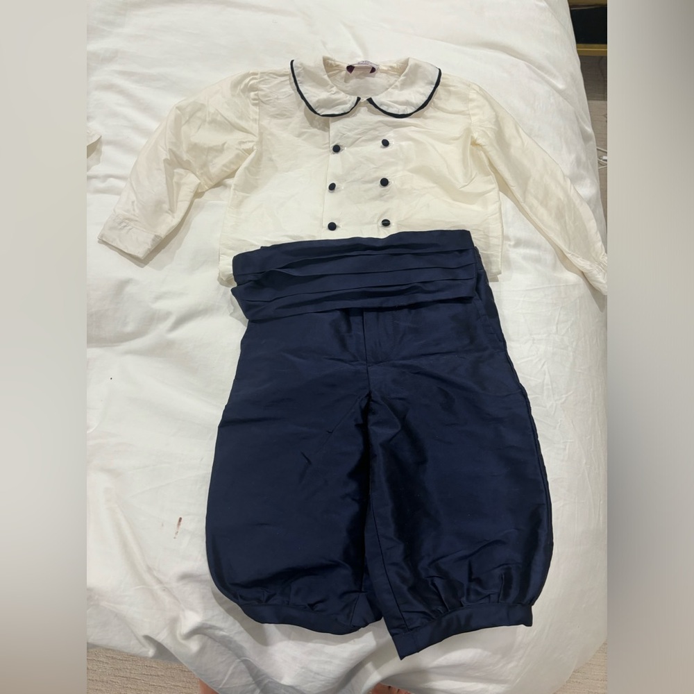 Boys 100% silk sue hill matching sets .